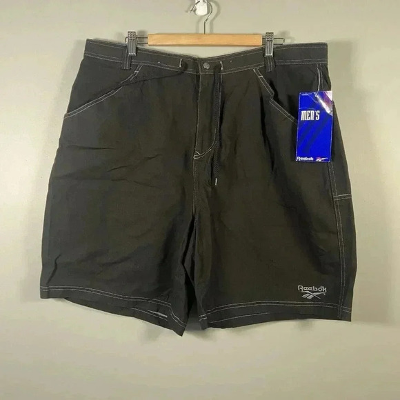 Reebok Shorts XXL Black Mens Logo Training Sportswear Activewear Casual NWT - Picture 1 of 10